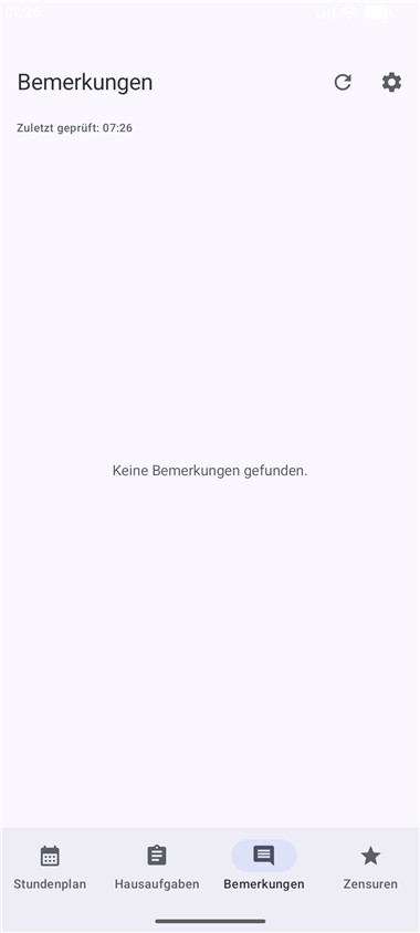 Bemerkungen-Ansicht